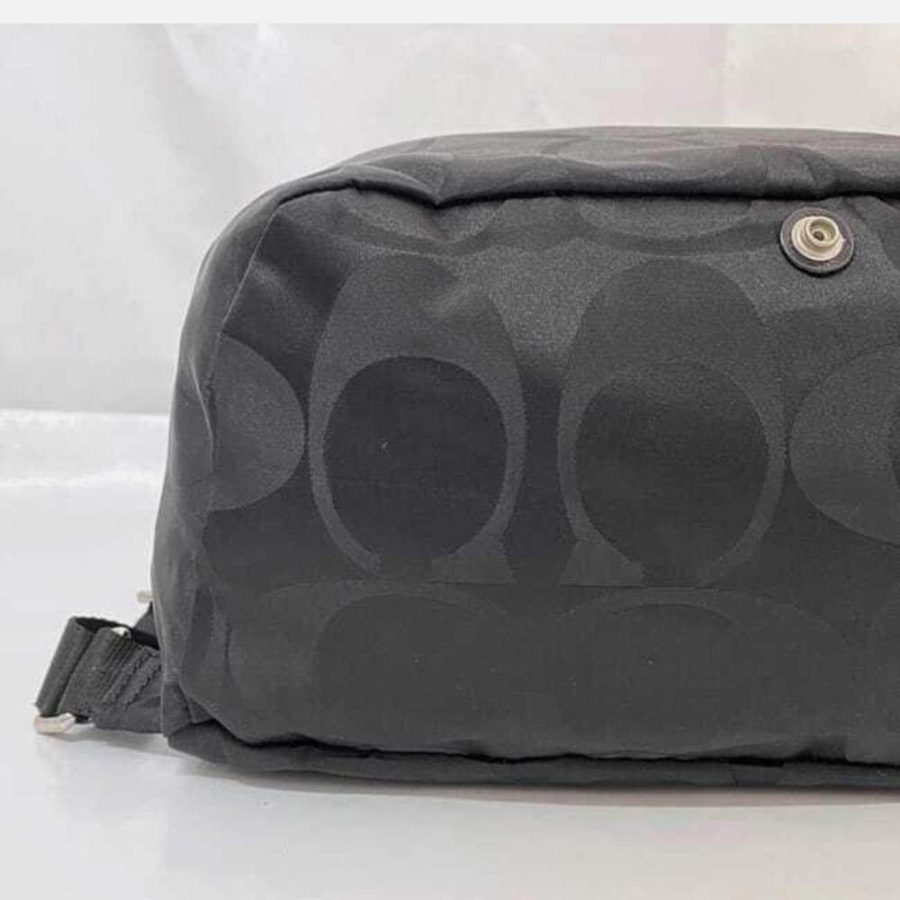 Coach Rucksack EC-22300 Black Signature F77350 Good Condition Canvas Leather - Picture 11 of 13